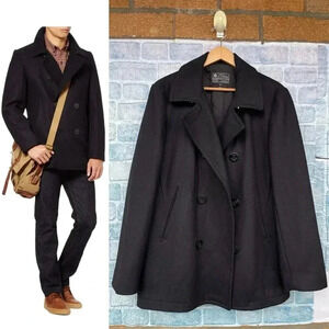 J. Crew Black Pea Coat for Men
